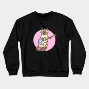 Siamese Cat Commission - Pink Crewneck Sweatshirt